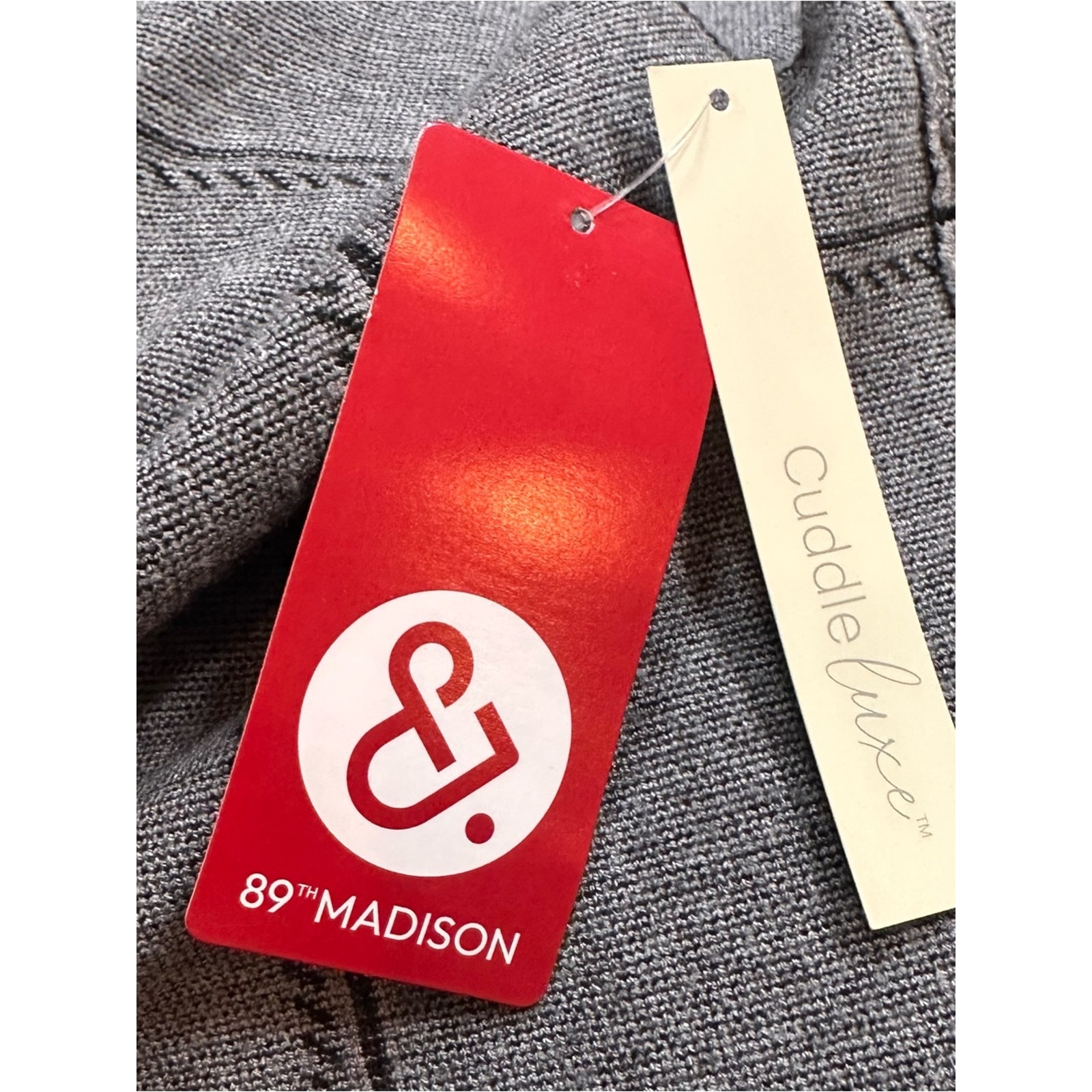 89th & Madison Plaid Open Sleeveless Vest Hooded Cardigan Sweater Medium Nwt — image 8 of 8